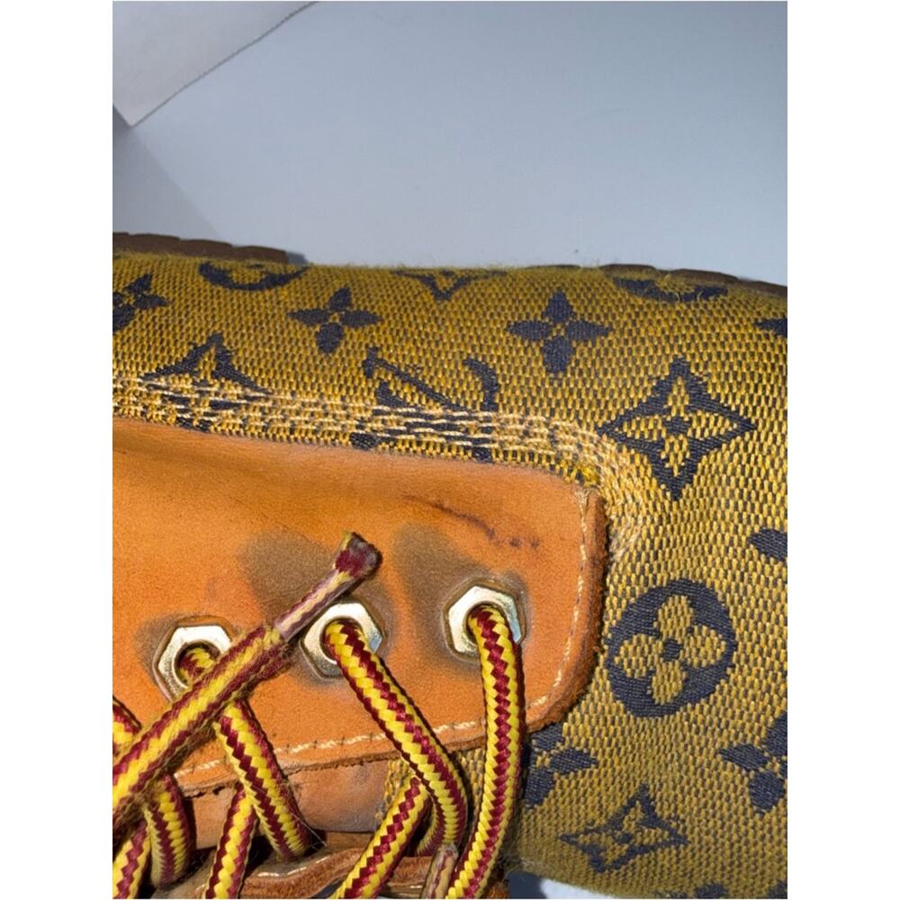 TIMBERLAND monogram collab leather high rise lace up streetwear boots 8M - Picture 7 of 9